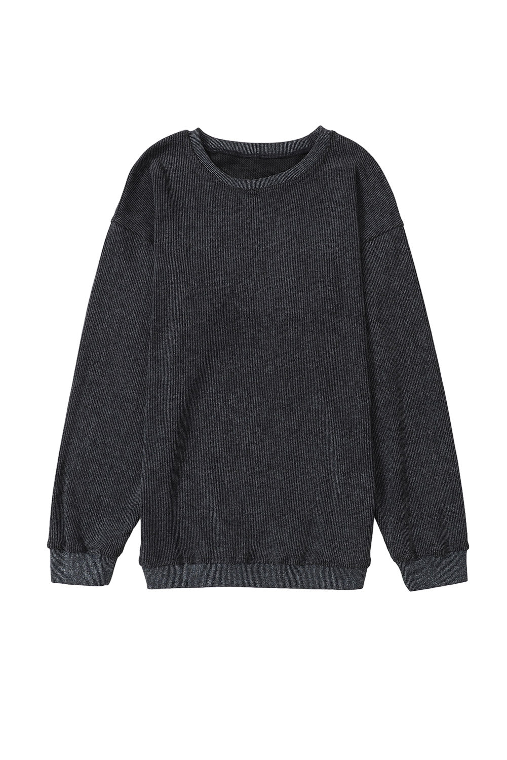 Plain Corded Crew Neck Sweatshirt