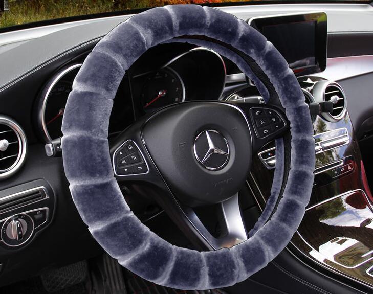 Velvet Warm Grip Steering Wheel Cover Grey CJ Dropshipping Steering Wheel Cover