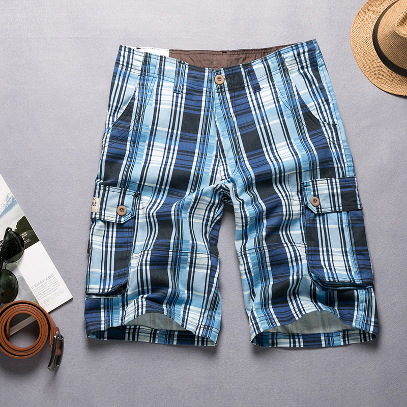 Men's Casual Plaid Beach Shorts