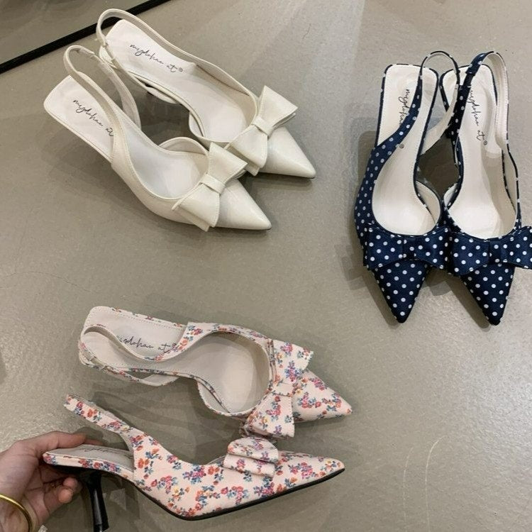 French Style Elegant Pointed Toe Slingback Pumps CJ Dropshipping Sling Back Pumps