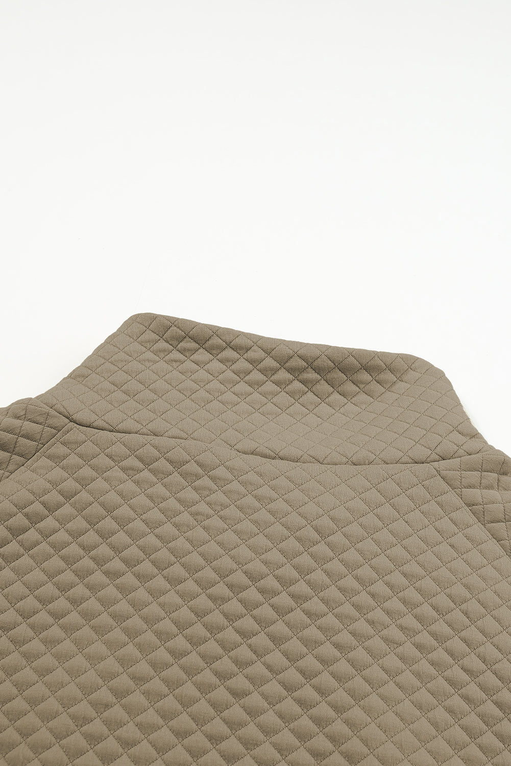 Solid Half Zipper Quilted Pullover Sweatshirt