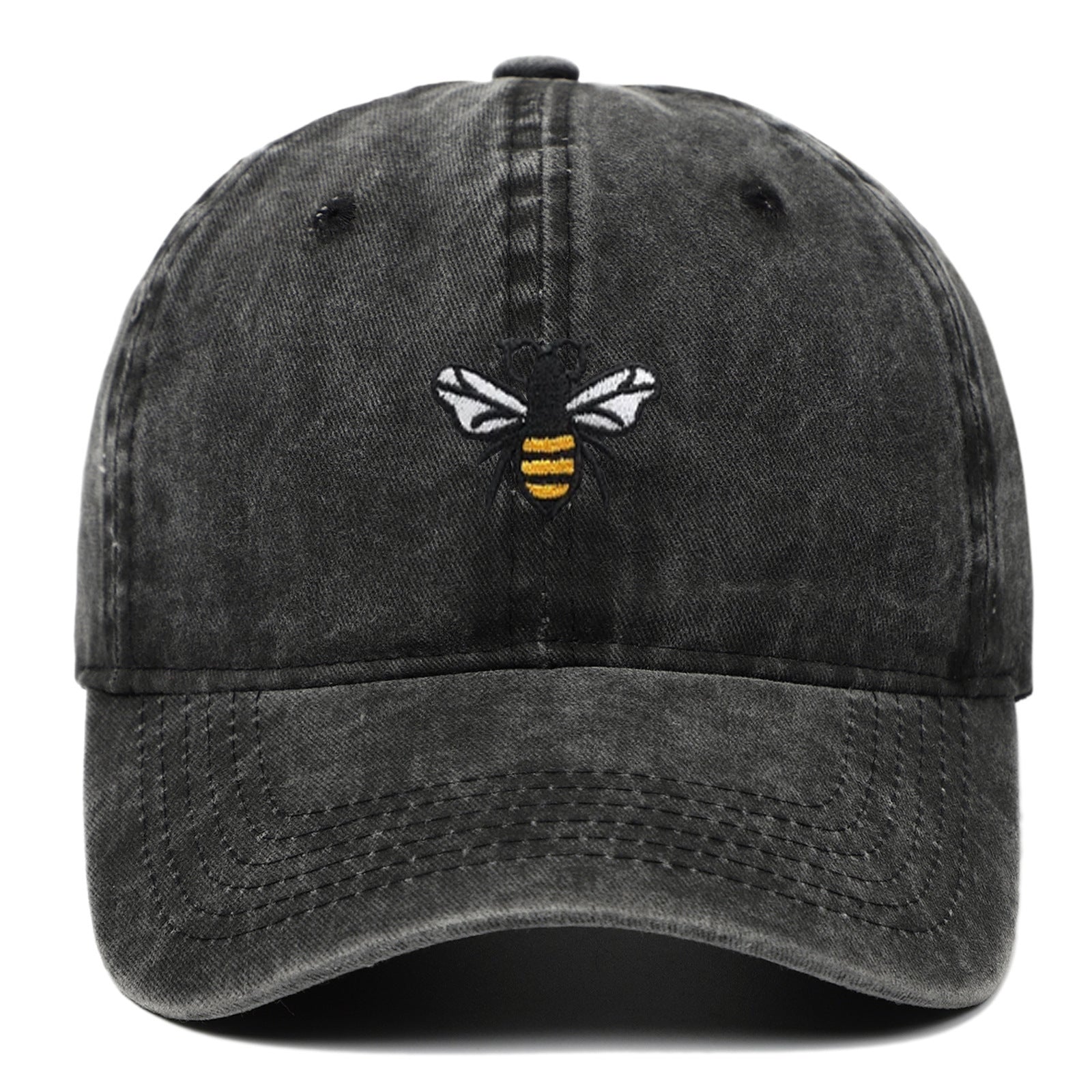Vintage Bee Embroidered Baseball Cap