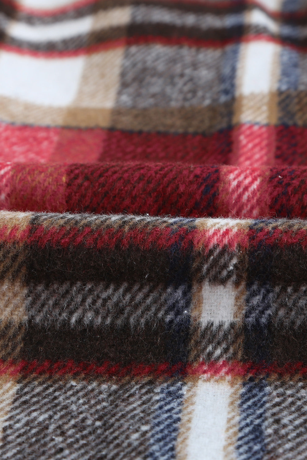 Red Plaid Pocketed Shacket