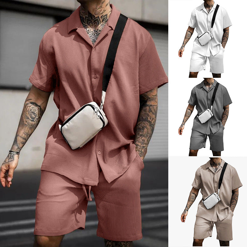 Men’s Casual Comfort Polo & Shorts Set CJ Dropshipping Mens Polo Shorts Set