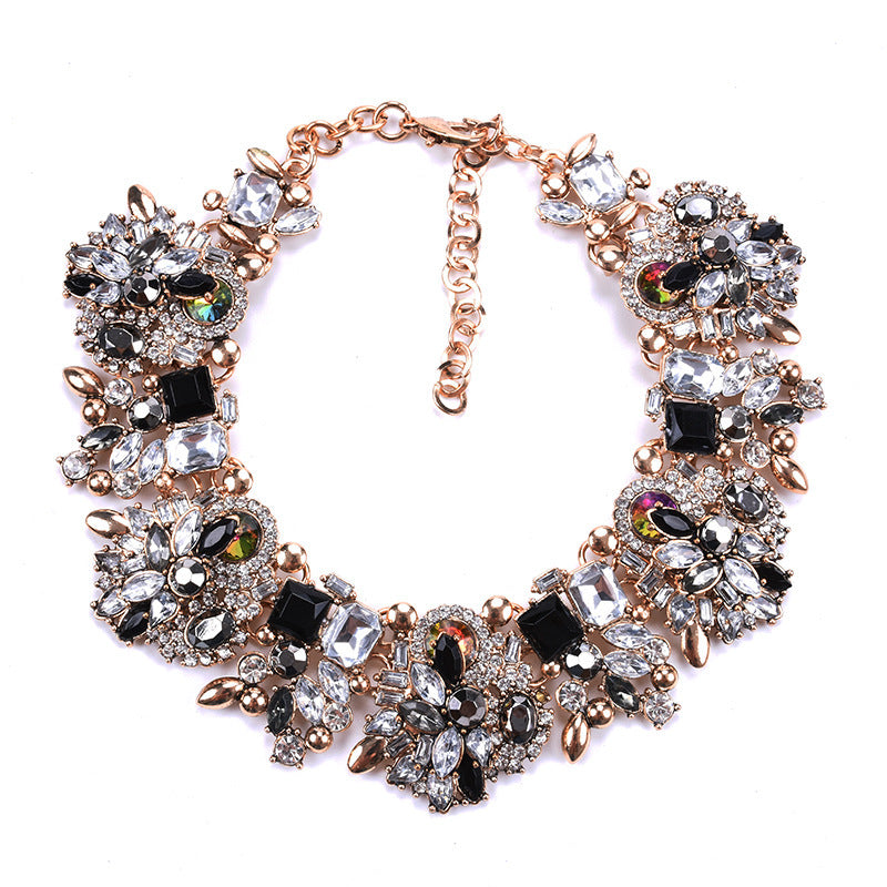 Women's Luxury Crystal Rhinestone Big Collar