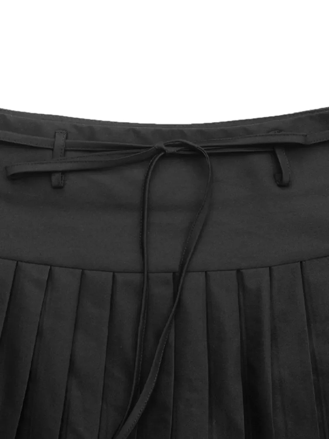 Tied Pleated Mini Skirt Trendsi Tied Pleated Mini Skirt