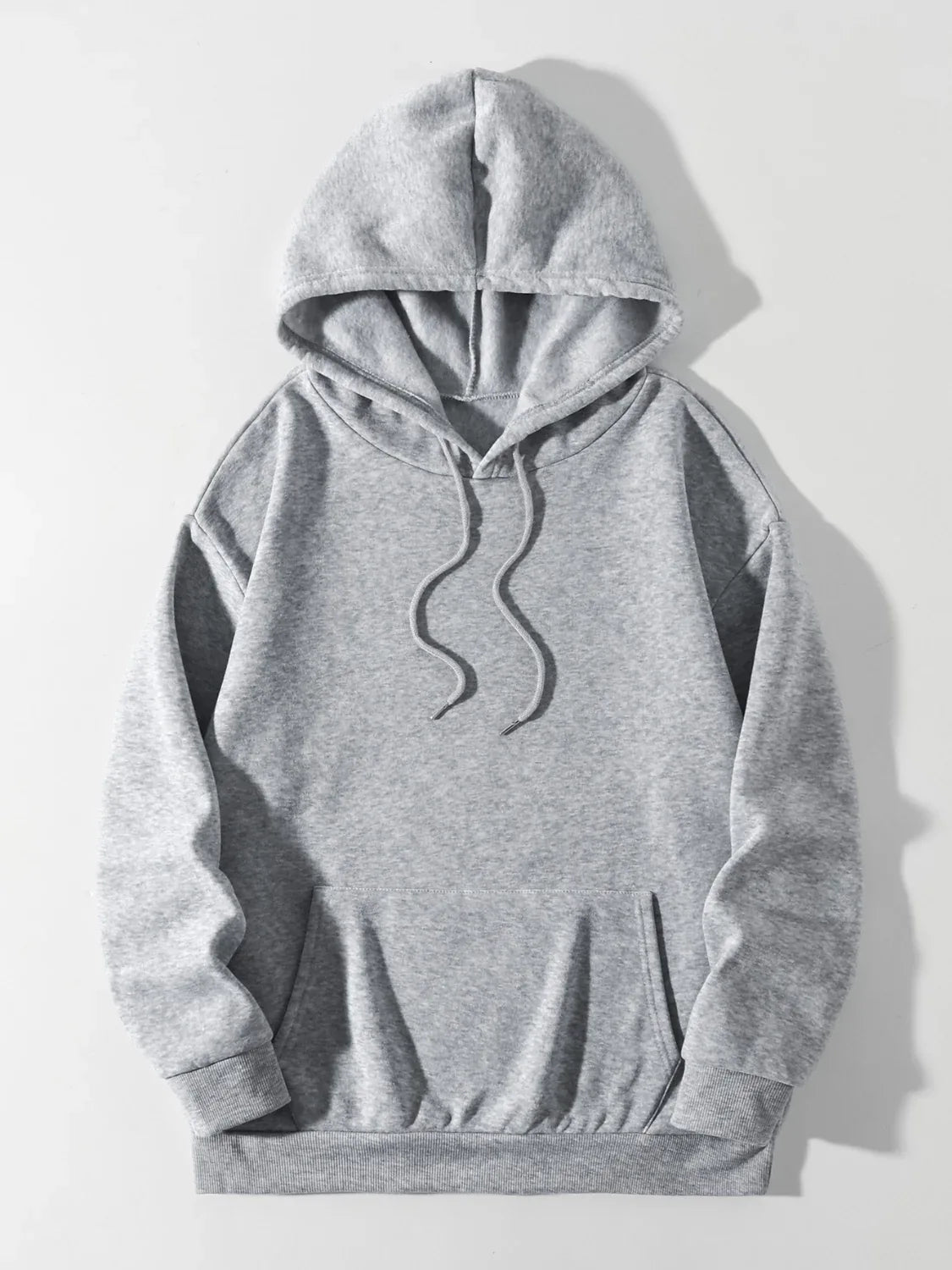 Plain Dropped Shoulder Hoodie Trendsi Drawstring Dropped Shoulder Hoodie