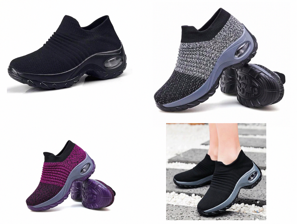 Breathable Slip On Knit Walking Shoes