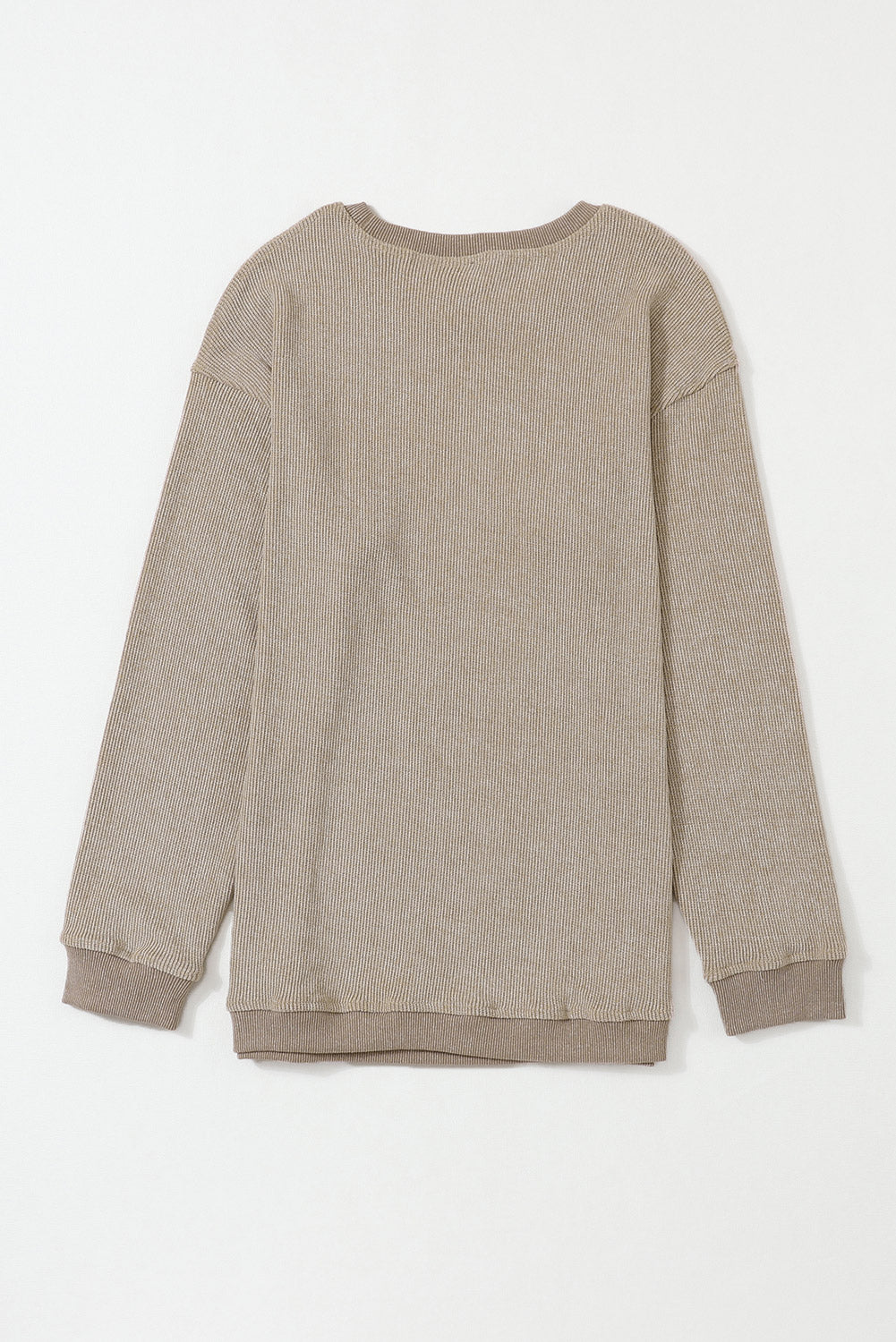 Plain Corded Crew Neck Sweatshirt