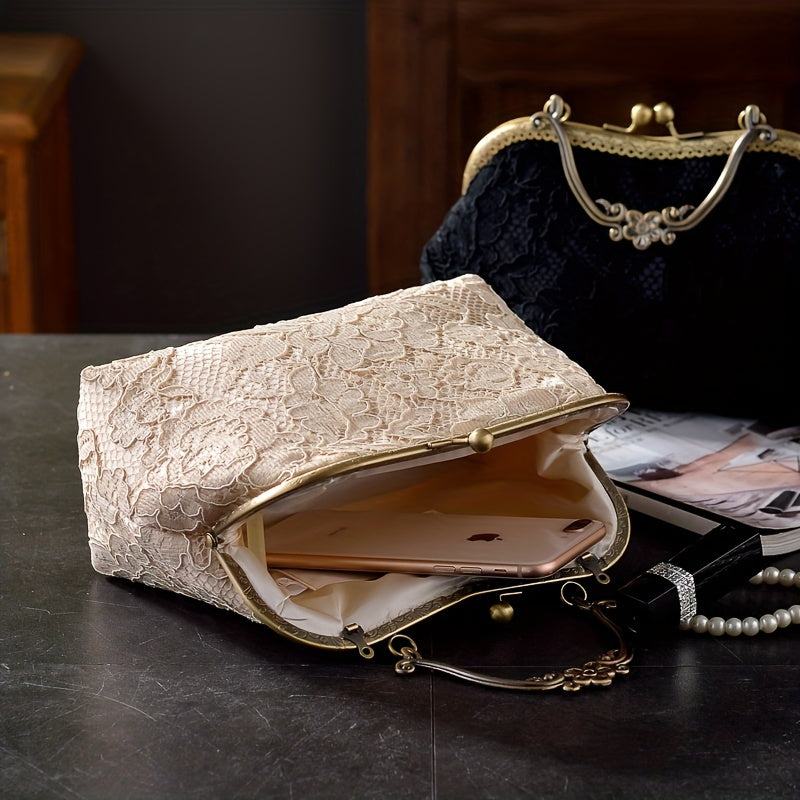 Small Floral Lace Clutch Bag