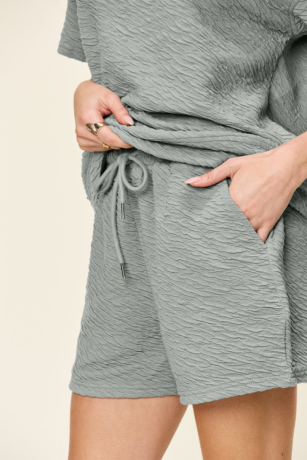 Plain Short Sleeve T-Shirt Shorts Set