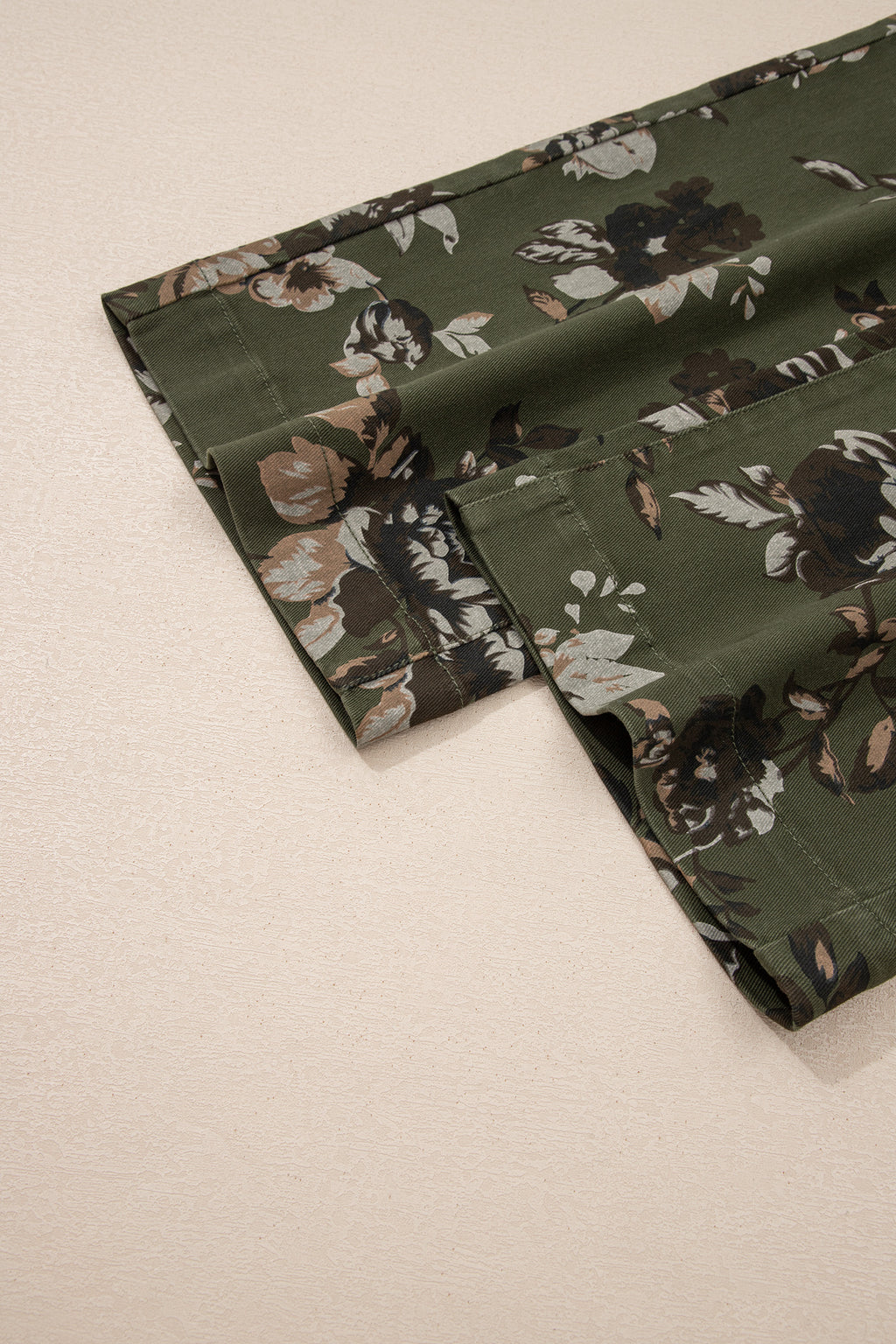 Green Vintage Floral Print Square Patch Pocket Raw Hem Shift Jeans Dear-Lover Dropshipping Bottoms/Jeans