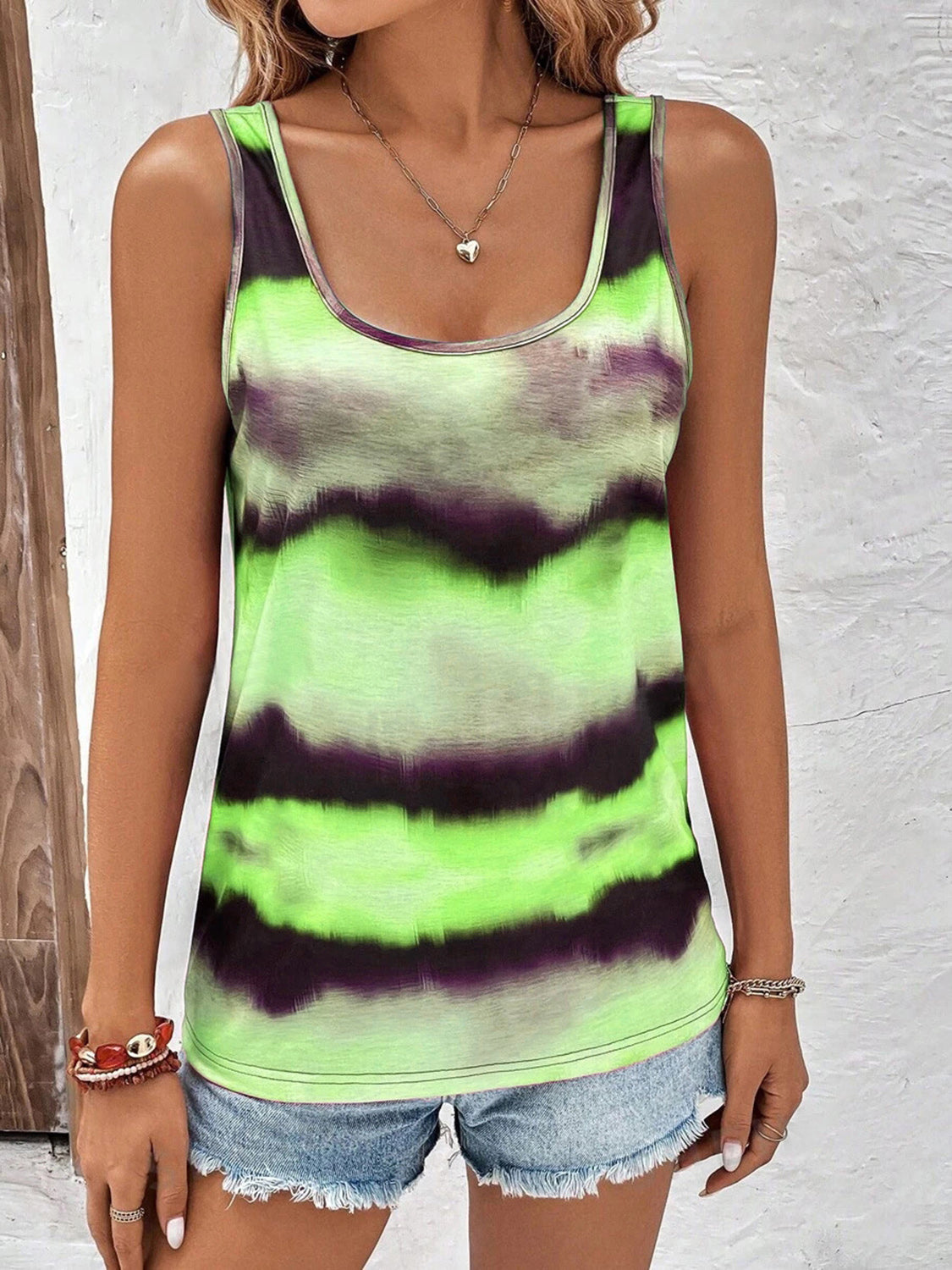 Green Tie-Dye Tank