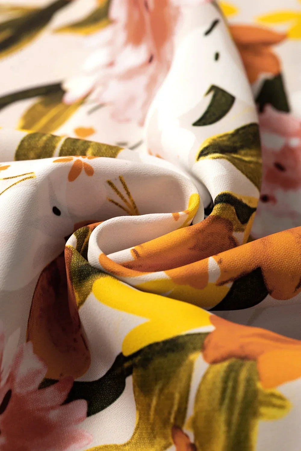 Ruffled Notched Short Sleeve Floral Blouse Bazaare Mart Orange Floral Top