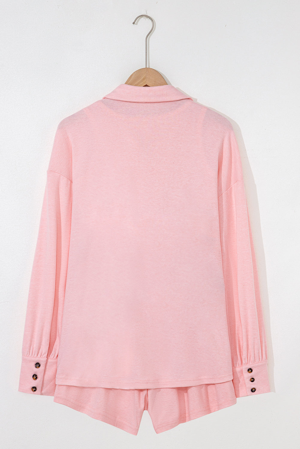 Light Pink 3 Pc Crop Tank Top Shorts with Cardigan Lounge Set
