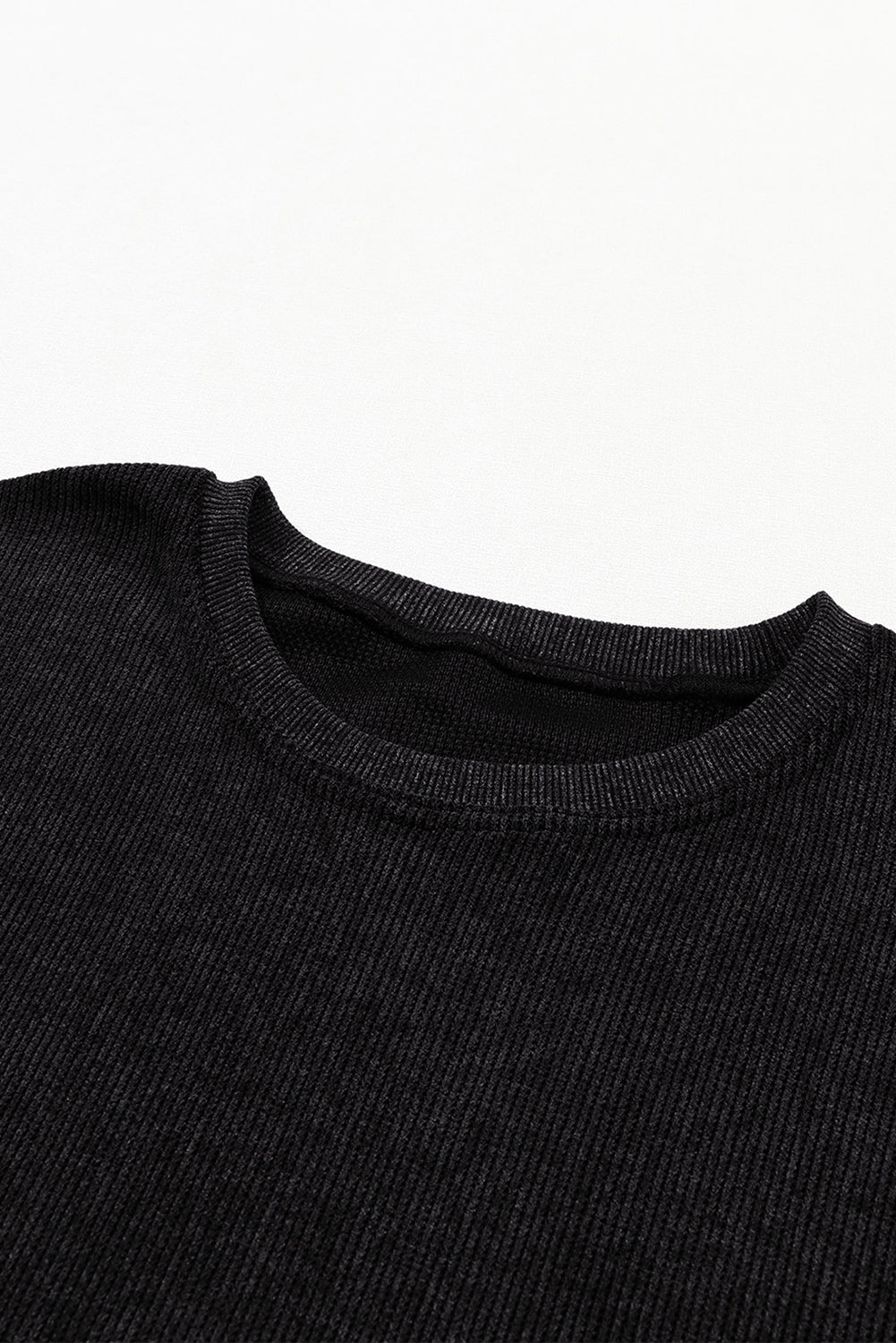 Plain Corded Crew Neck Sweatshirt