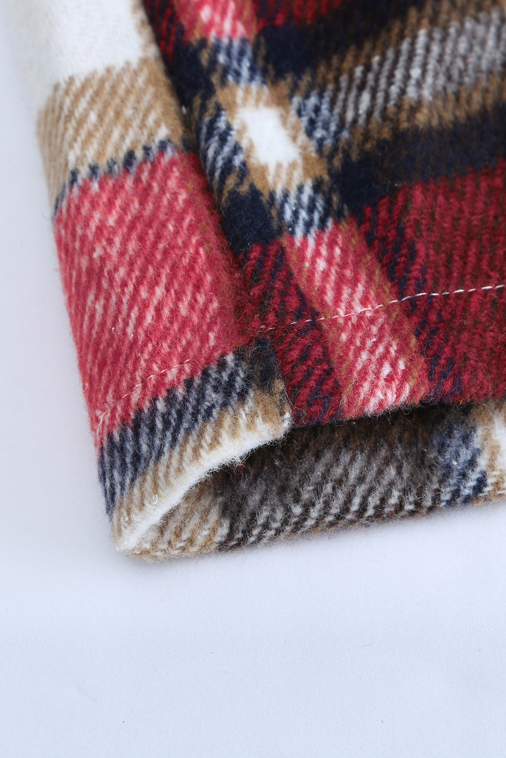 Red Plaid Pocketed Shacket