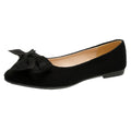 Big Bow Flat Pointed-toe Shoes for Women Black Bazaare Mart Flat Shoes