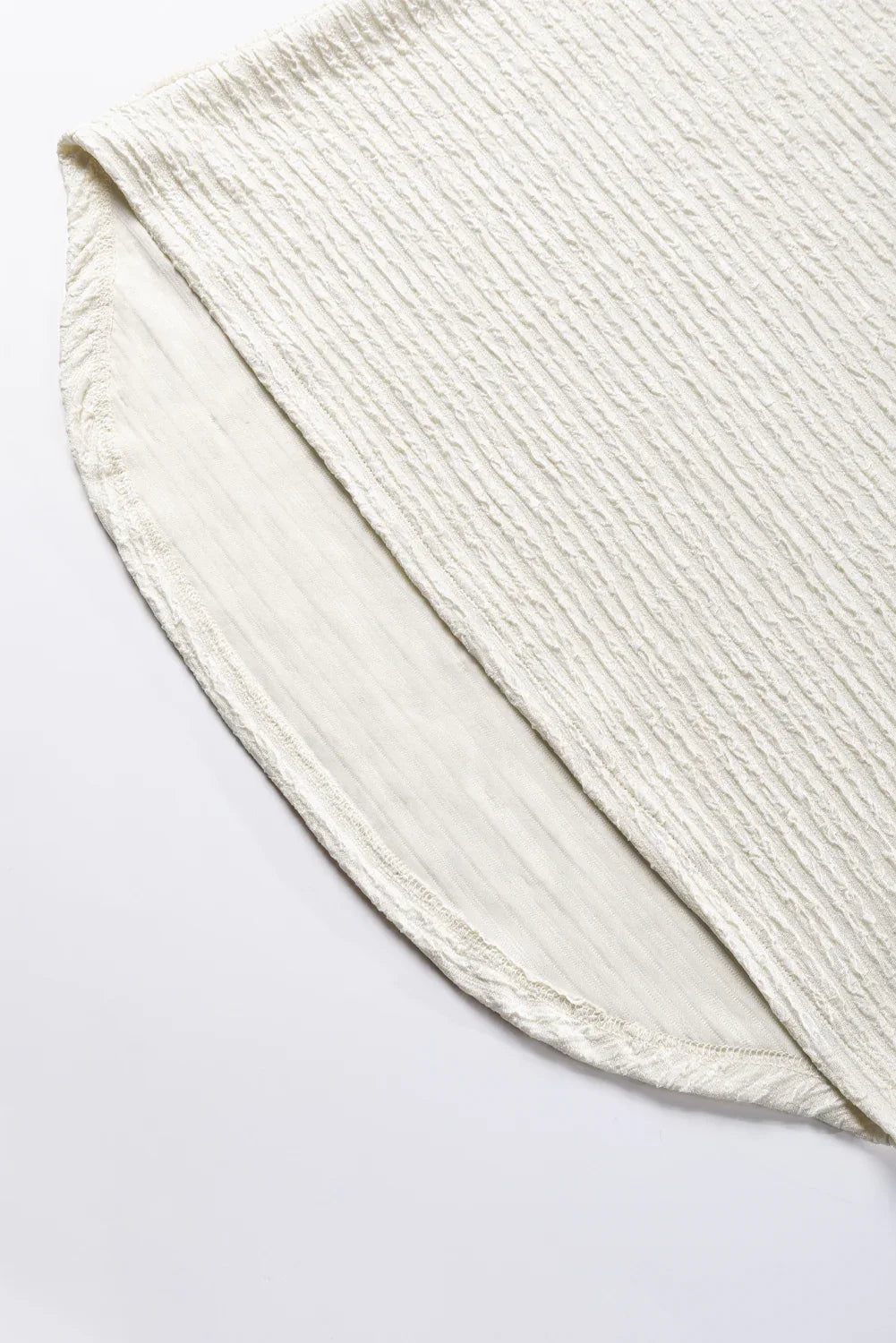 Pale Khaki Textured Wide Sleeve V Neck T Shirt Bazaare Mart Tops/Tops & Tees