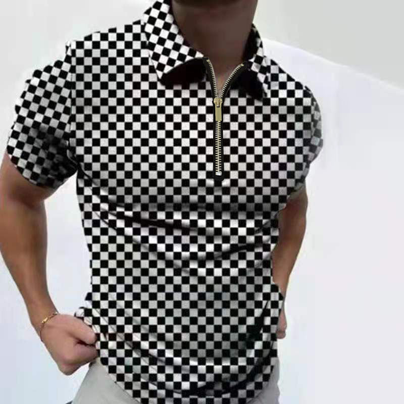 Men's Checkerboard Polo Shirt