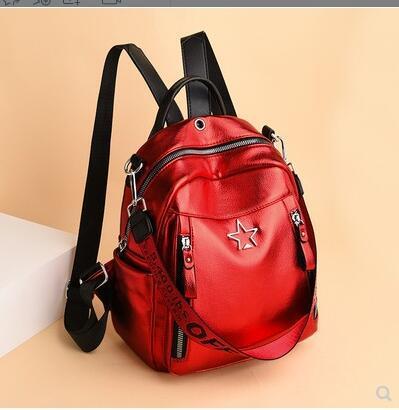 Soft Leather Trendy Star Backpack