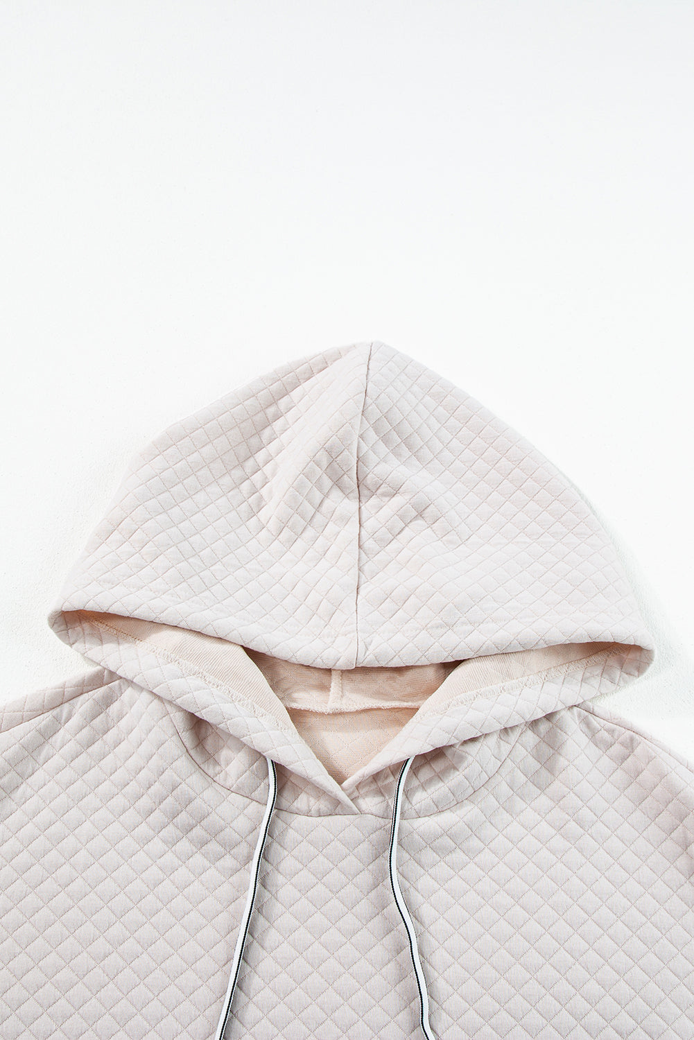 Solid Half Zipper Quilted Pullover Sweatshirt