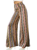 Striped Boho Wide-leg Pants Bazaare Mart Boho Striped Flair Pants