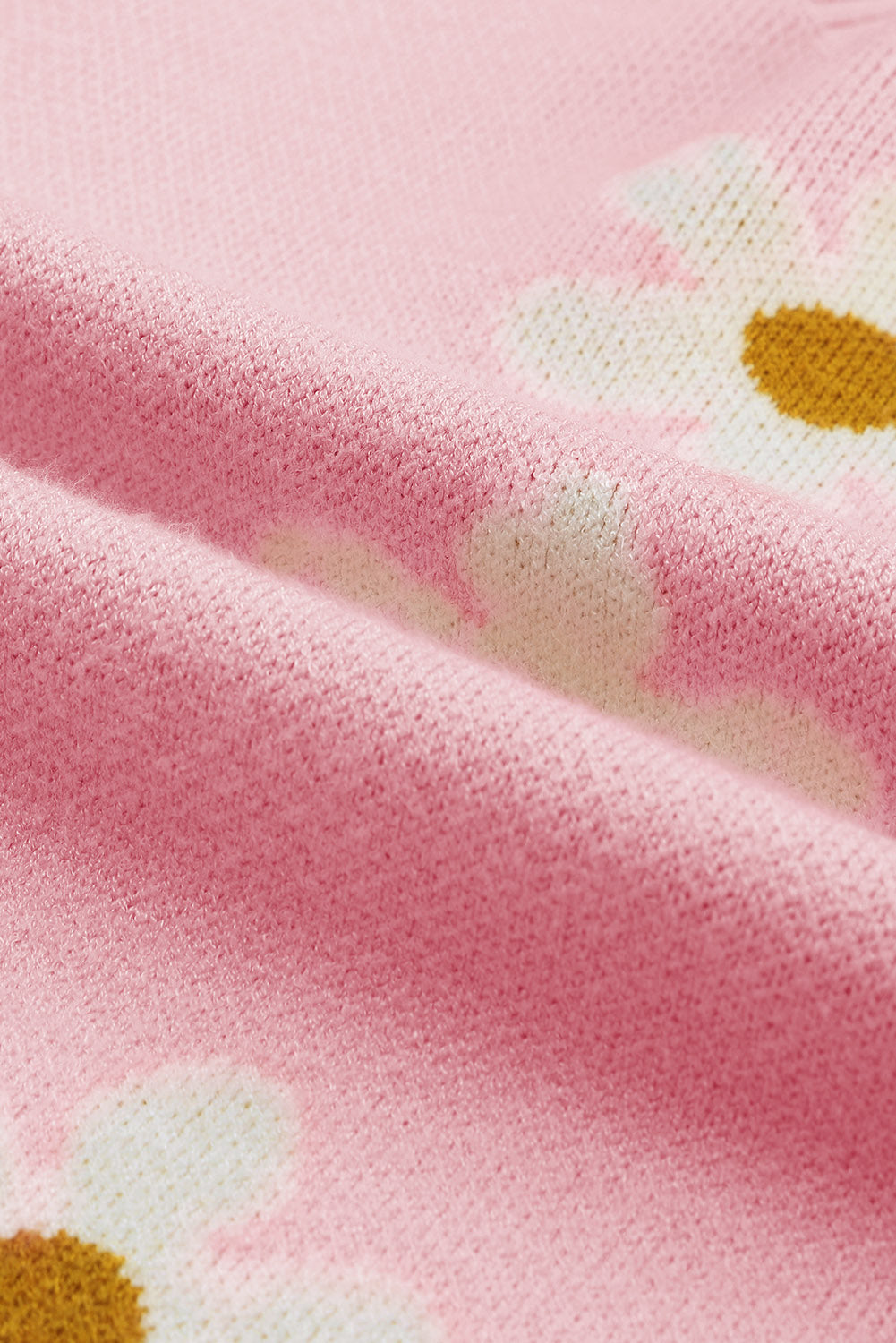 Pink Daisy Drop Shoulder Sweater