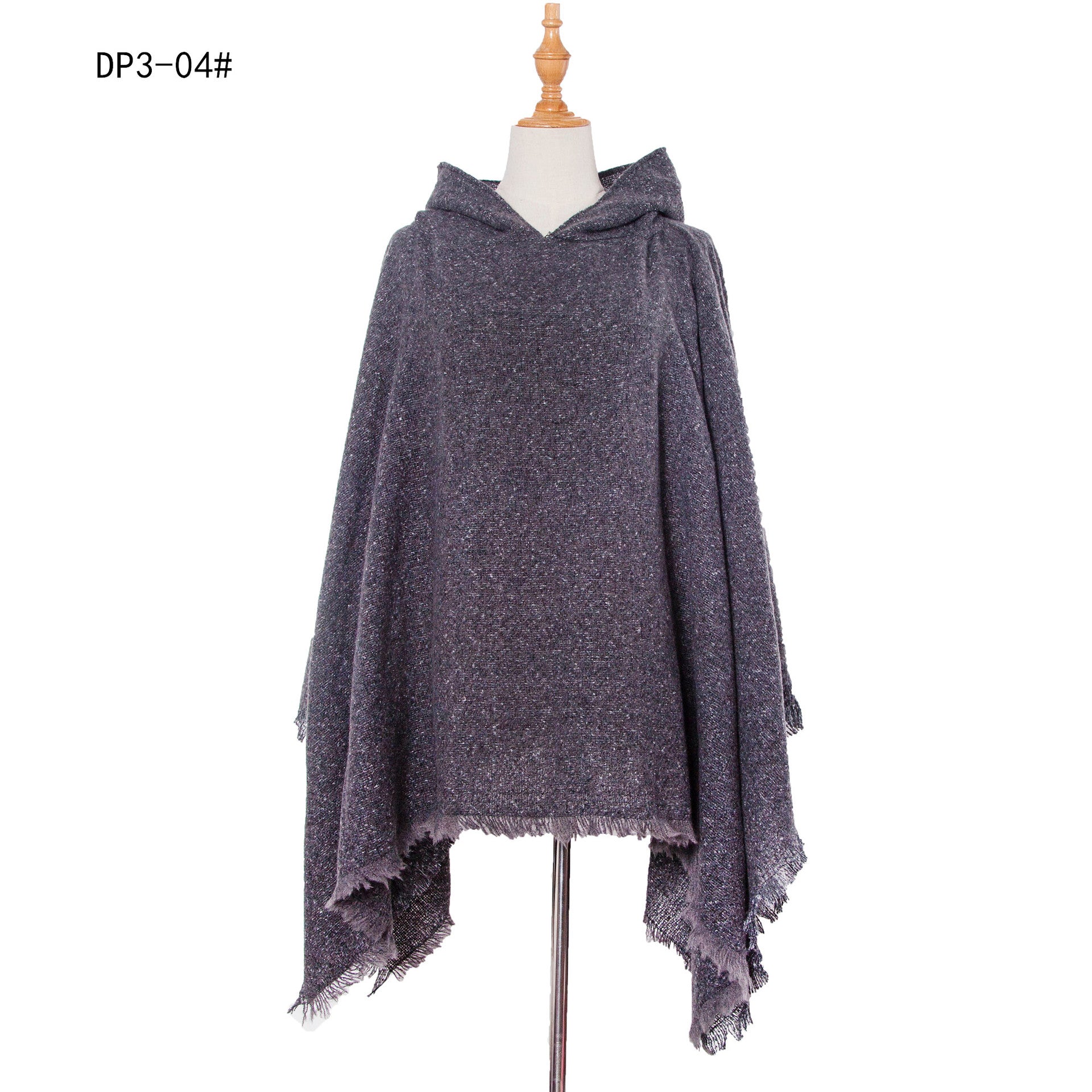Plaid Hooded Poncho - Bazaare Mart