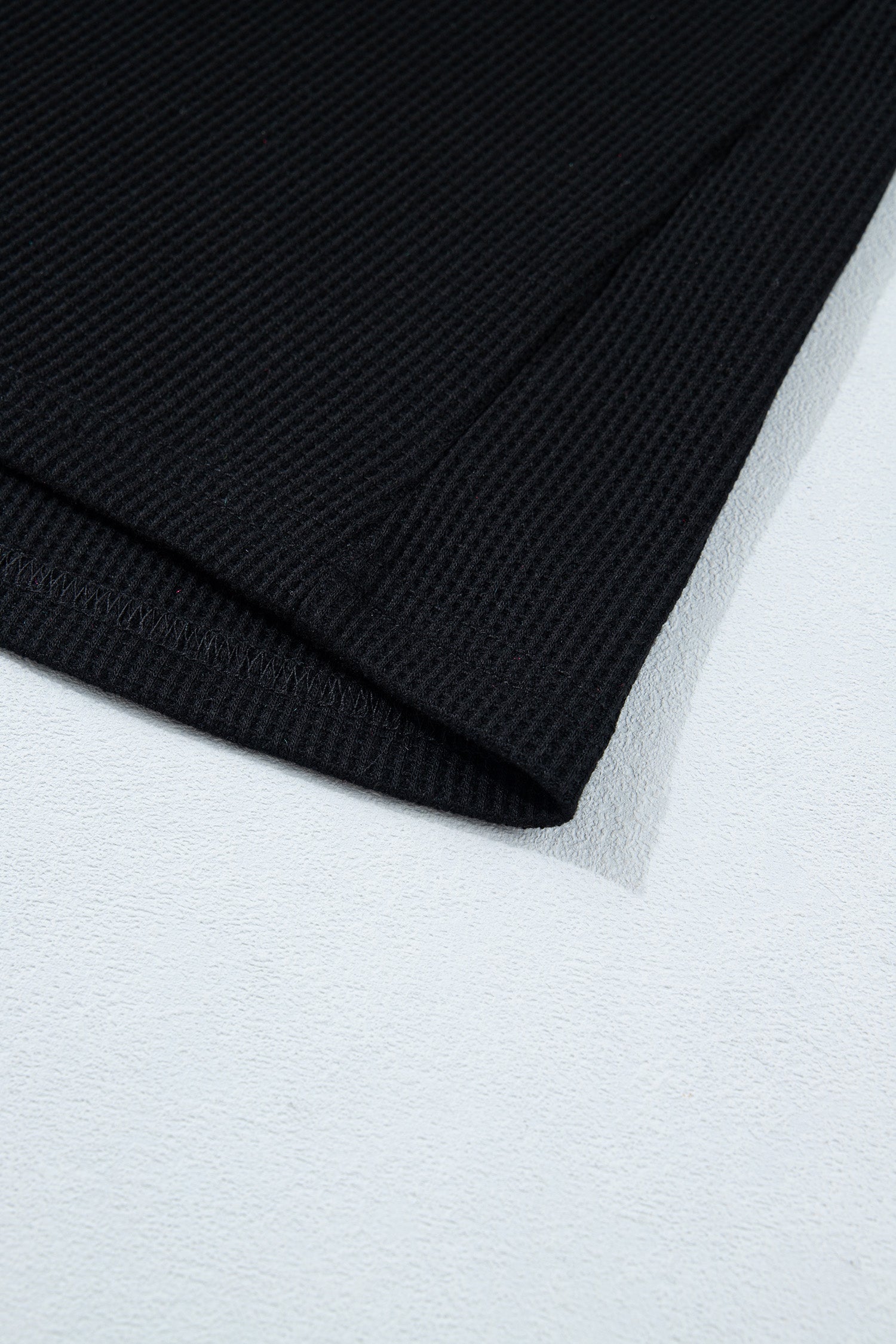 Black Textured Knit Denim Color Block Patchwork Collar Button Down Shirt Dear-Lover Dropshipping Tops/Blouses & Shirts