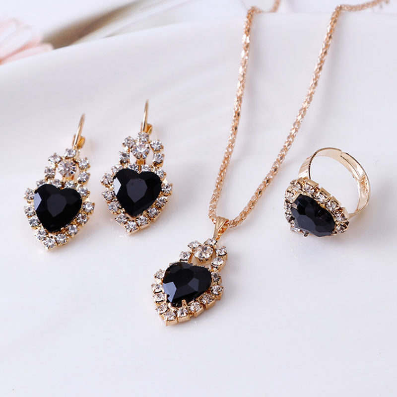 Water Drop Rhinestone Necklace Set
