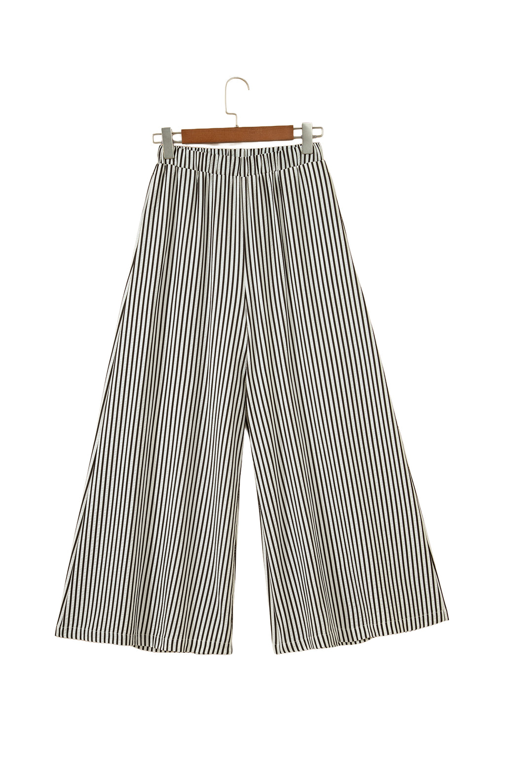 Black Stripe Elastic Waist Ultra Wide Leg Pants Dear-Lover Dropshipping Bottoms/Pants & Culotte