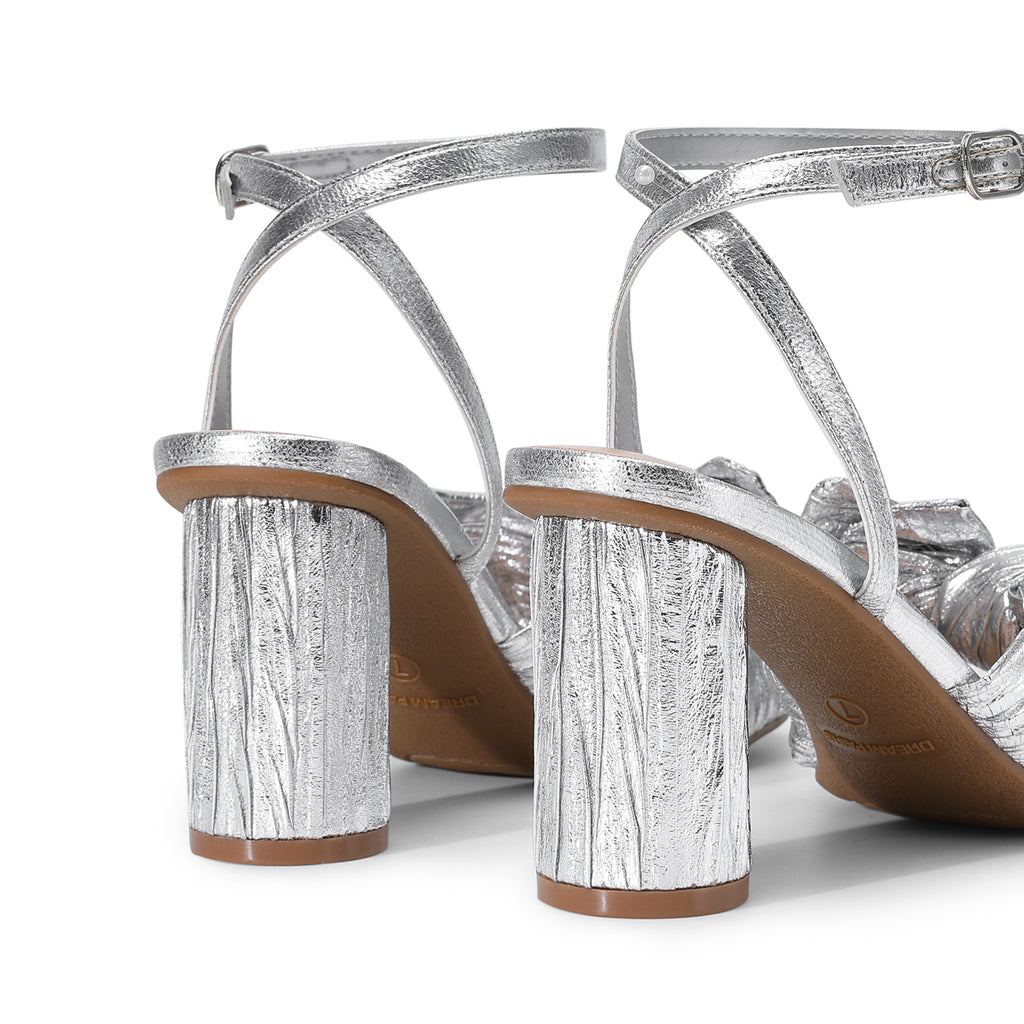 Bow Chunky Heels Dress Sandals