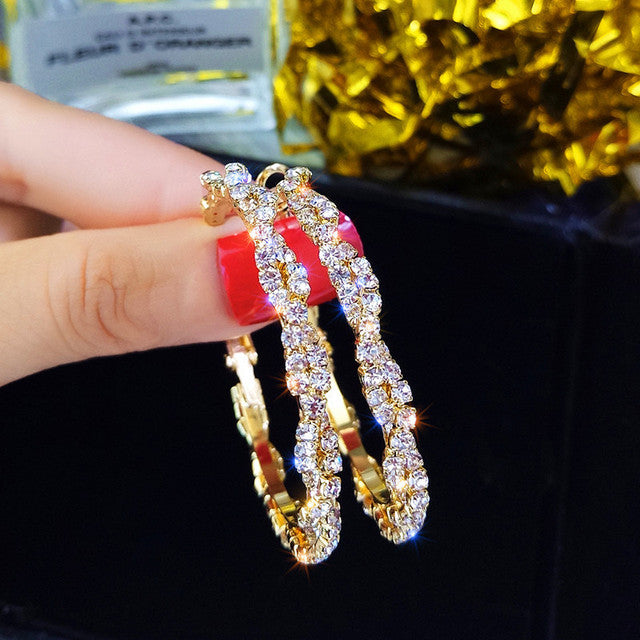 Crystal Hoop Earrings - Bazaare Mart