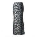 Leopard Print Sequin Maxi Skirt Gray Bazaare Mart Sequin Leopard Maxi Skirt