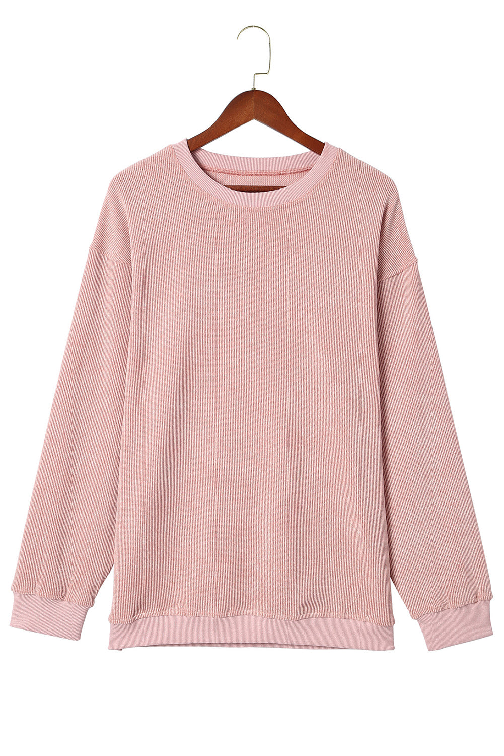 Plain Corded Crew Neck Sweatshirt