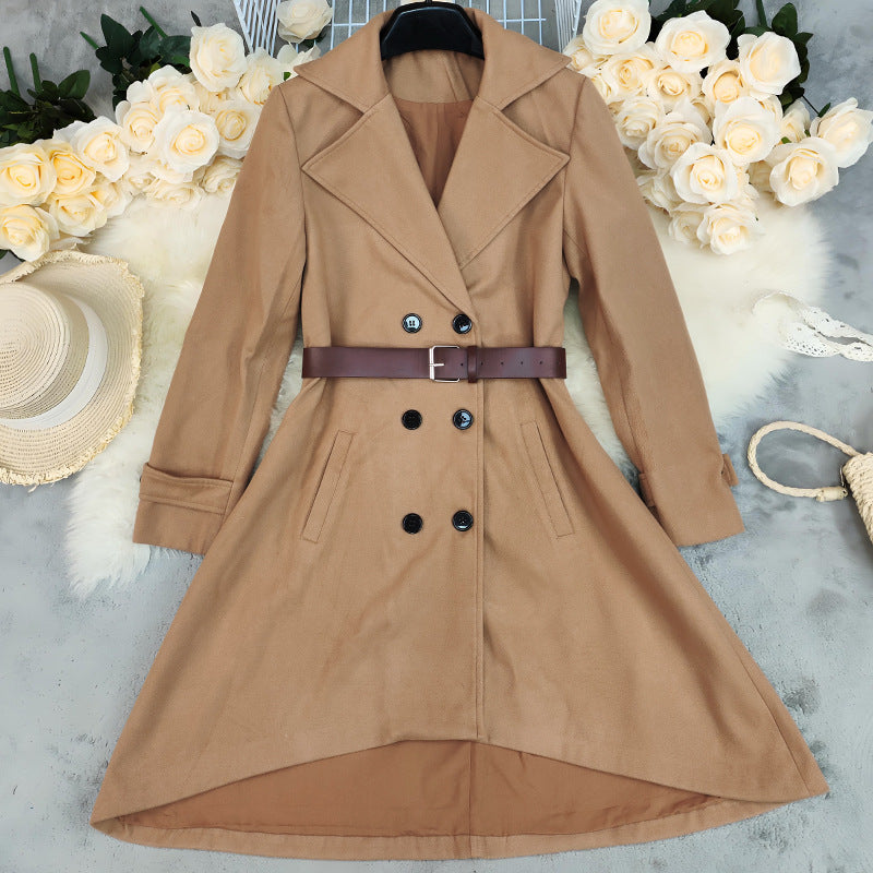 Retro Double Breast Wool Trench Coat