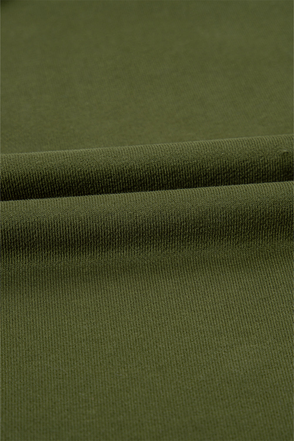 Moss Green Solid Kangaroo Pocket Half Zipper Oversized Hoodie