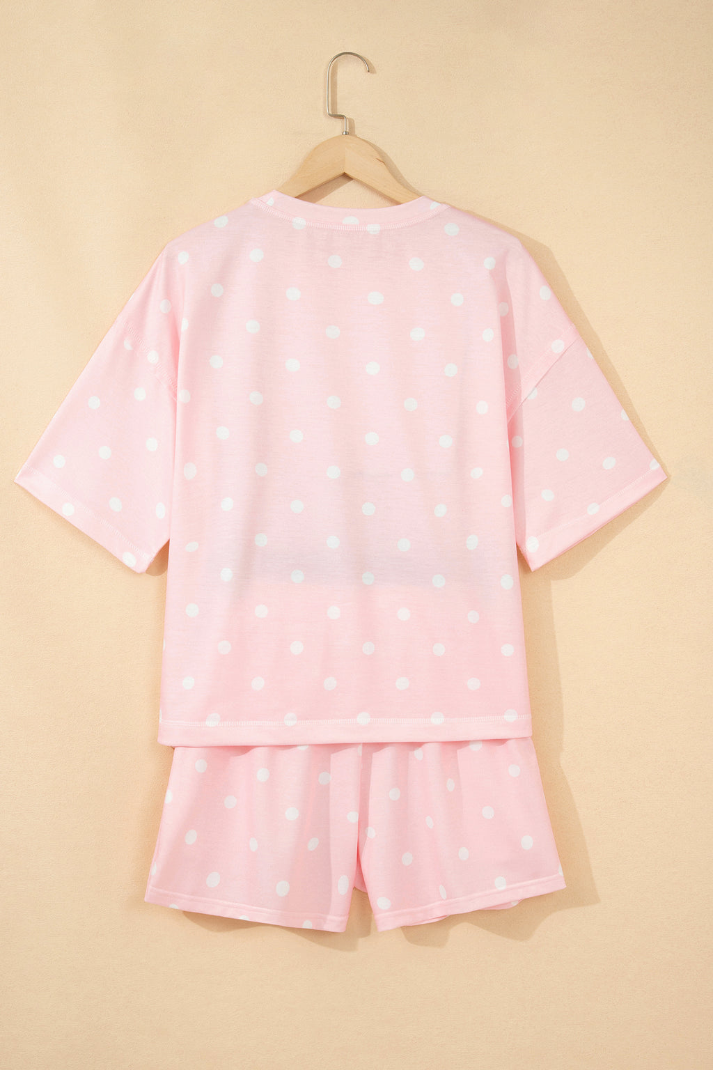 Women’s Polka Dot Shorts Set – Exposed Seam Tee & Drawstring Shorts Outfit Dear-Lover Dropshipping Two Piece Sets/Short Sets