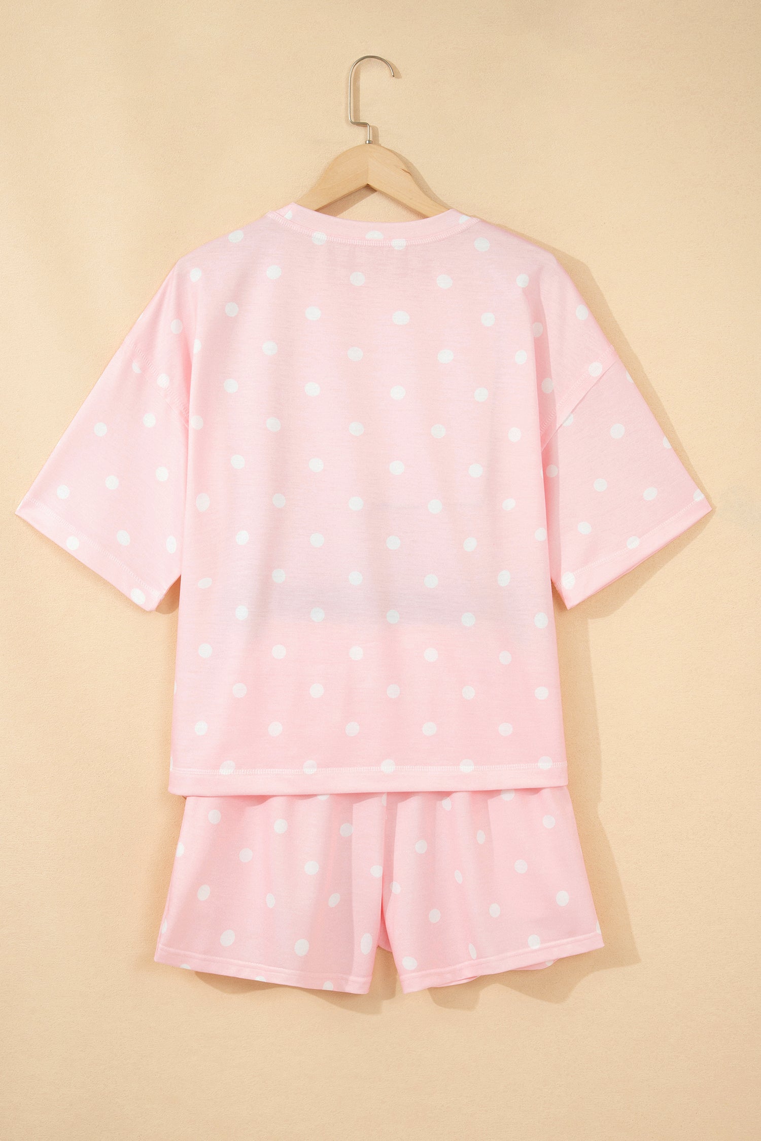 Women’s Polka Dot Shorts Set – Exposed Seam Tee & Drawstring Shorts Outfit Dear-Lover Dropshipping Two Piece Sets/Short Sets