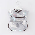 Food Smock Half-sleeved rainbow horse gray 0-1 year old Bazaar Mart Baby Bibs