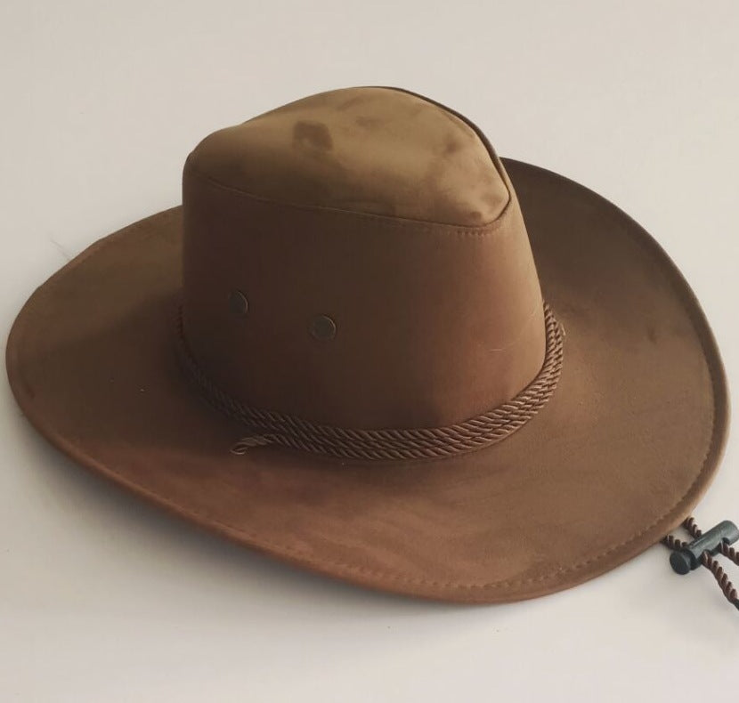 Faux Suede Western Rope Rider Hat