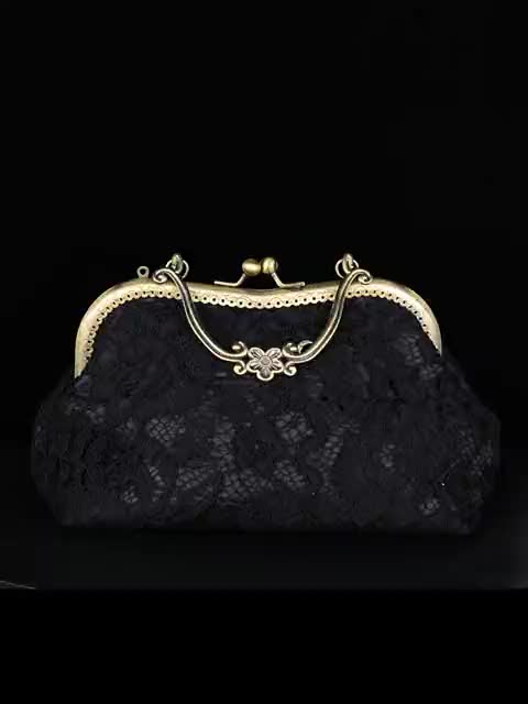 Small Floral Lace Clutch Bag