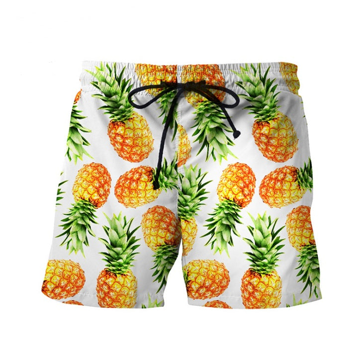 Pineapple Print Swim Trunks