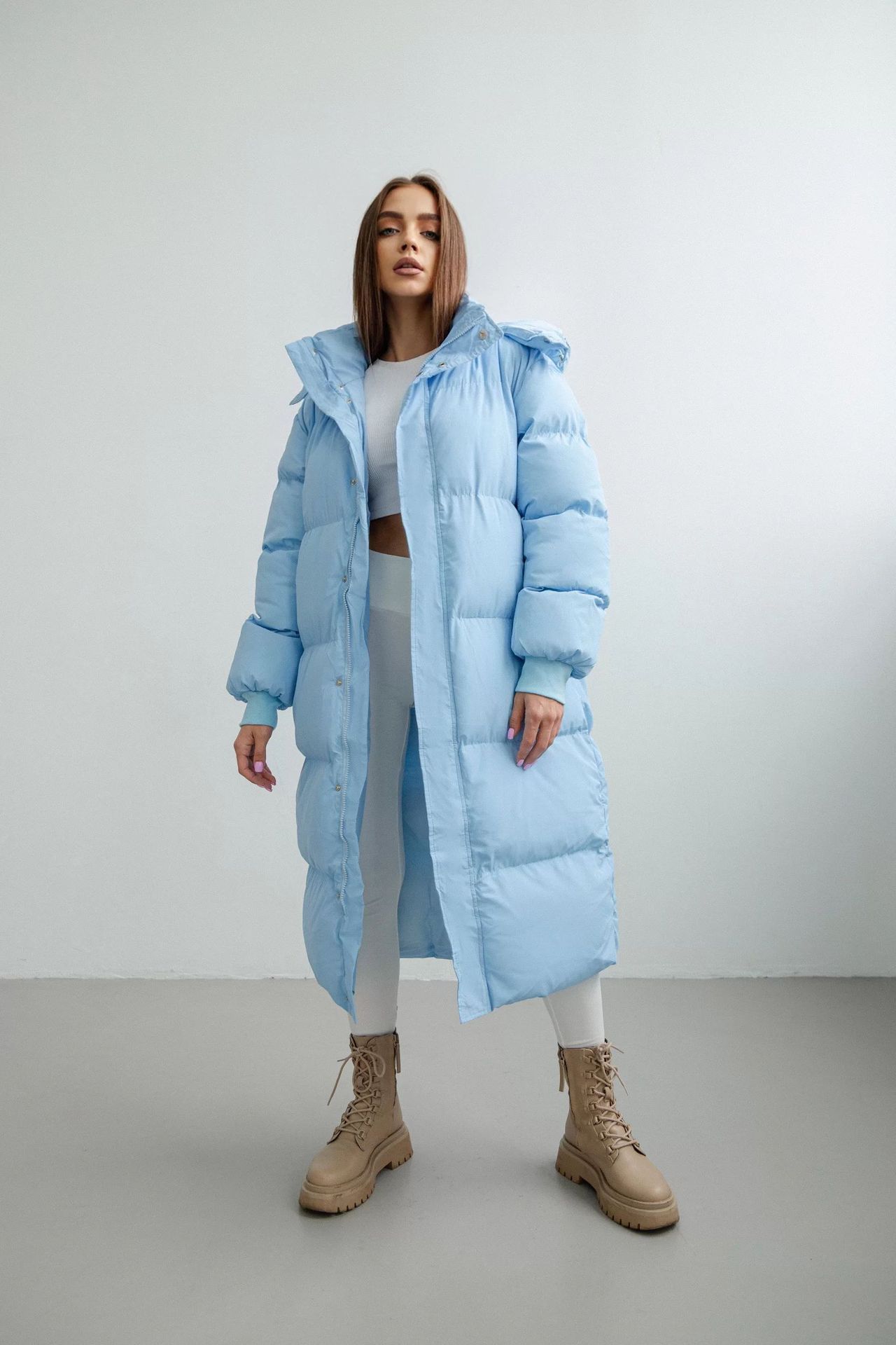 Women's Winter Long Loose-fitting Puffer Hoodie Coat