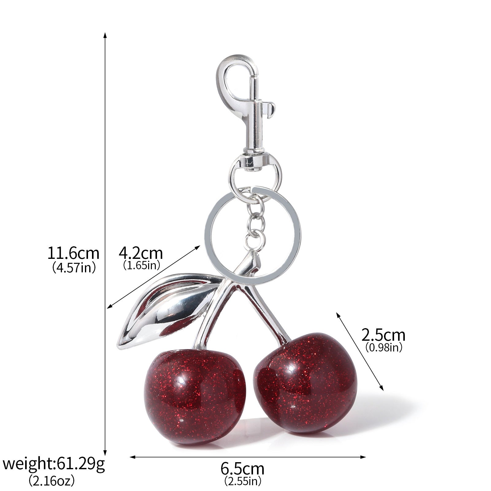 Glittering Cherries Keychain