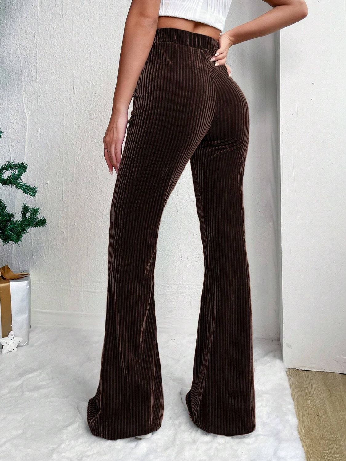 High Waist Corduroy Flare Pants