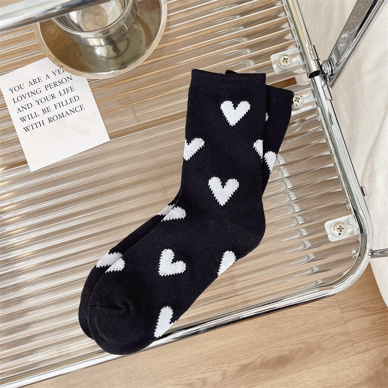 Thick Mid-calf Heart Socks