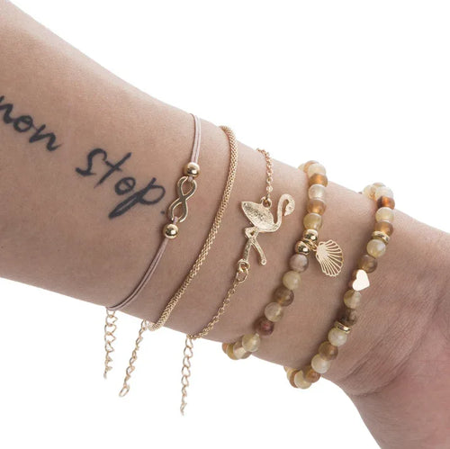 Bead & Chain Bracelet Set 13 style Bazaare Mart Jewelry