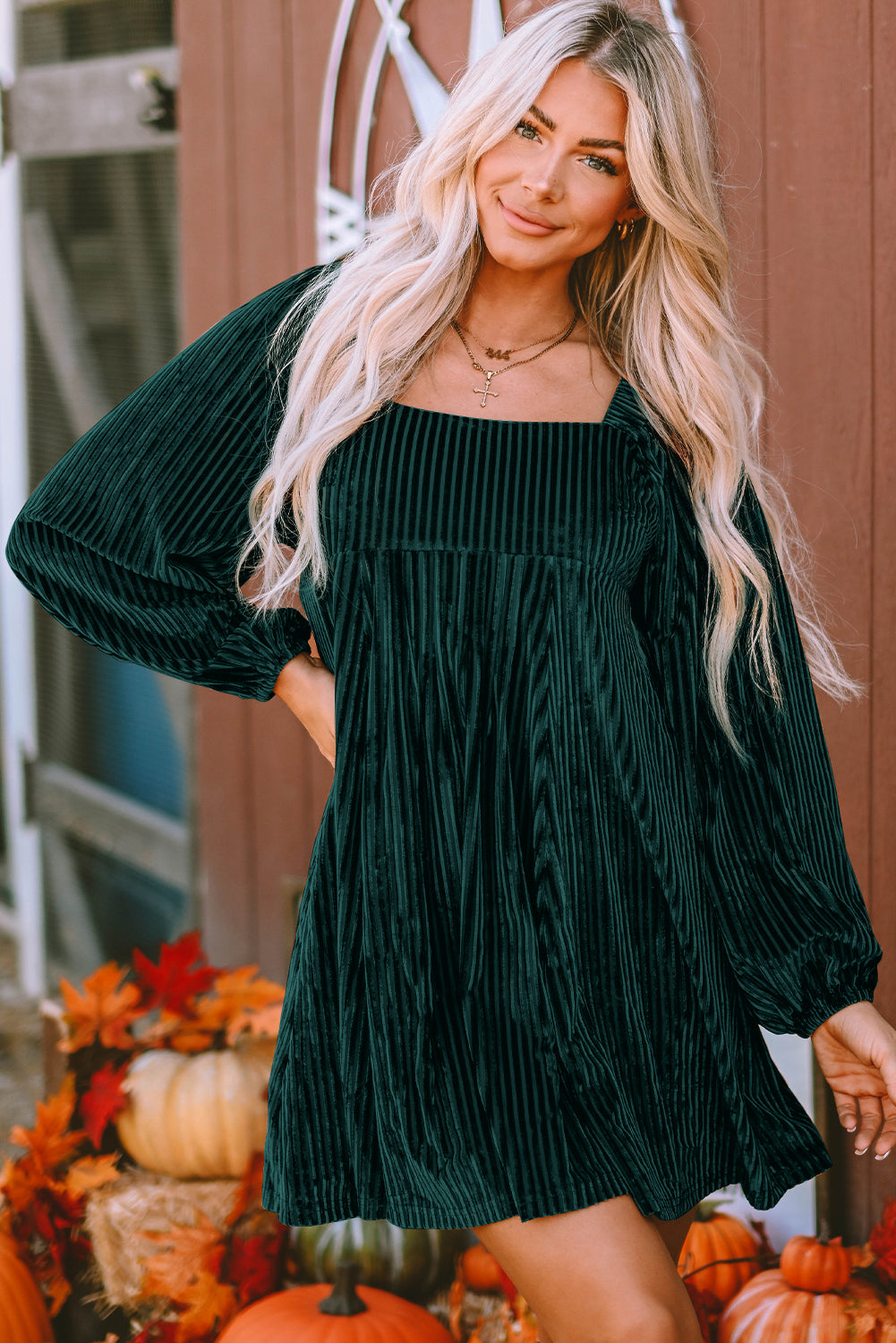 Pink Velvet Long Sleeve Peasant Top